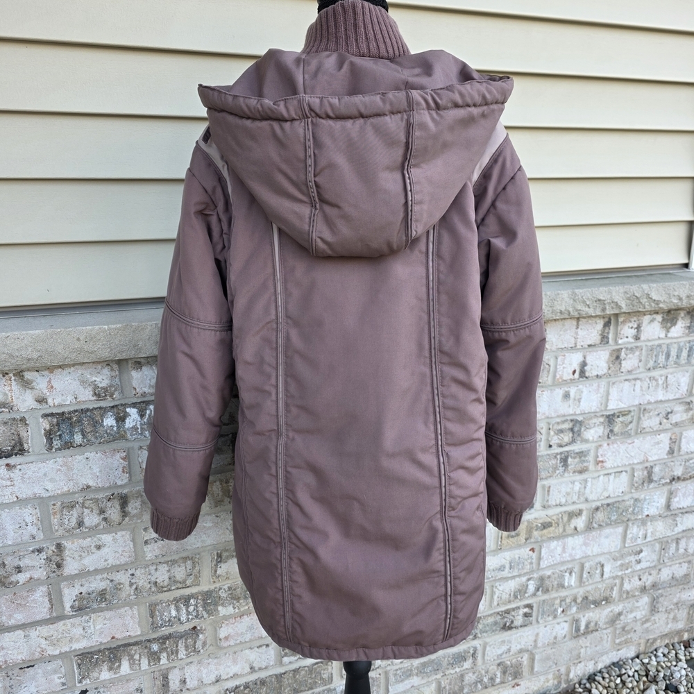 Vintage Reef II Mauve Long Hooded Winter Coat – Made in Korea – Size 14 - Picture 2 of 13